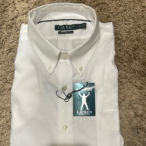 Lauren Ralph Lauren - Non Iron - Dress Shirt - White - size 18 neck 34/35 sleeve